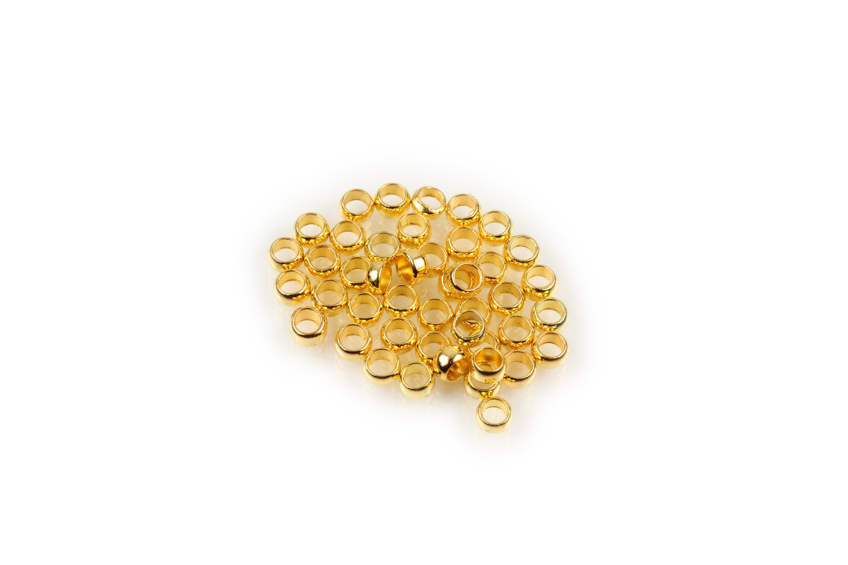 Crimp auriu rondele 3x2mm (3g - aprox. 75 buc.)