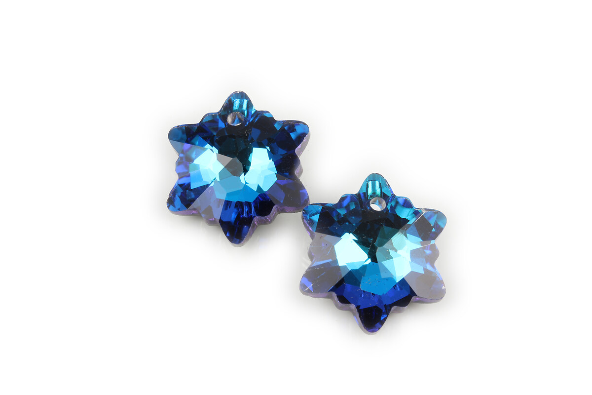 Pandantiv cristal fulg de nea 18mm - albastru AB