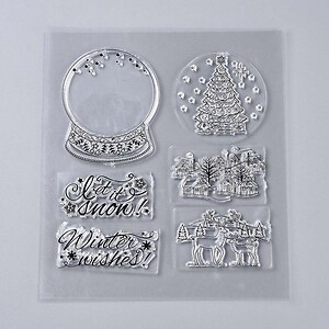 Set stampile acrilice transparente model Craciun 160~170x140~150x3mm