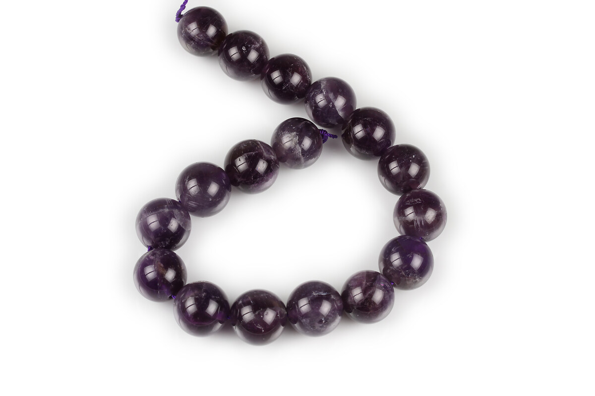 Mărgele scurt ametist sfere 12 mm (sirag)