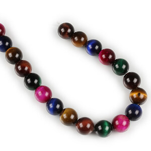 Sirag scurt ochi de tigru multicolor sfere 10 mm (sirag)