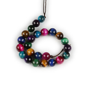 Sirag scurt ochi de tigru multicolor sfere 8 mm (sirag)