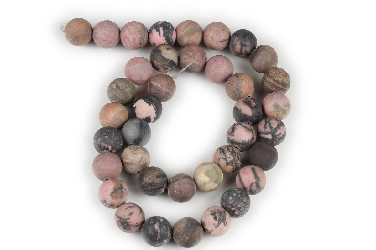 Margele rodonit frosted (mat) sfere 10mm (sirag)
