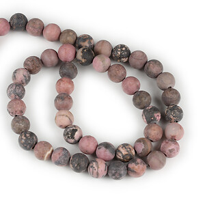 Margele rodonit frosted (mat) sfere 8mm (sirag)