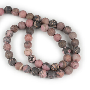 Margele rodonit frosted (mat) sfere 8mm (sirag)