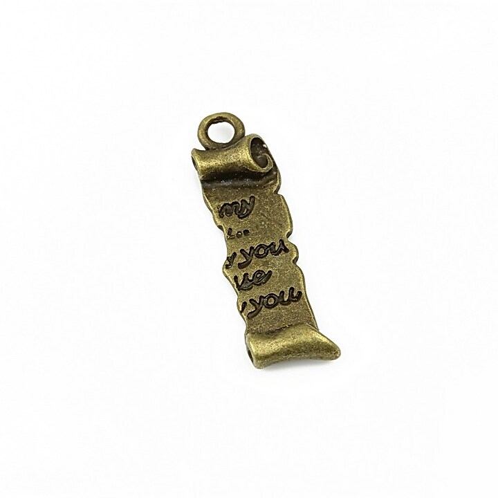 Charm bronz pergament 28x8mm