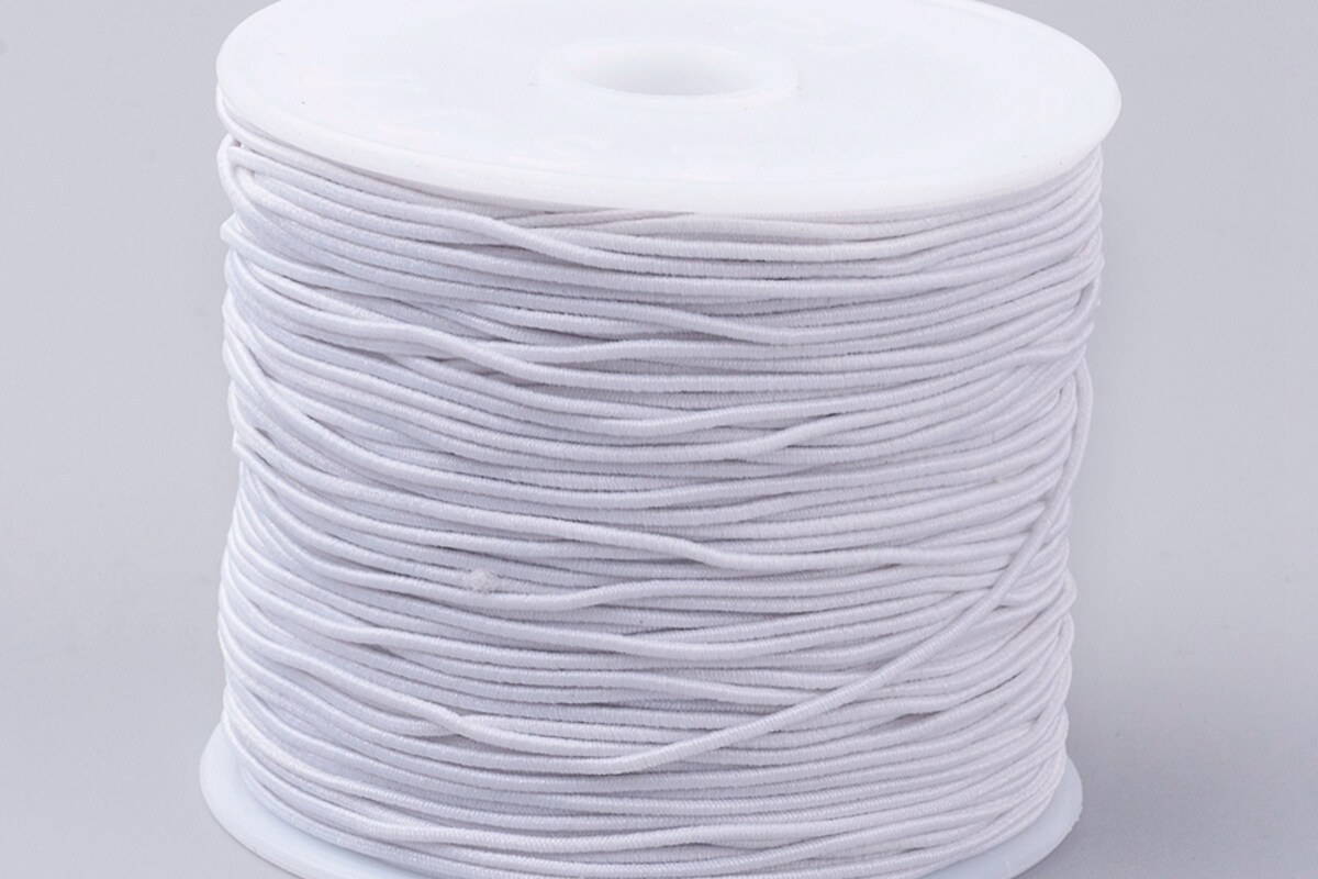 Elastic alb grosime 0,8mm, rola de aprox. 22m