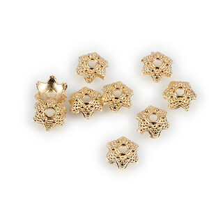 Capacele margele aurii 6,5x3mm
