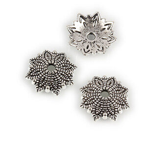 Capacele margele argintiu antichizat 13x3mm