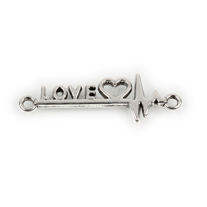 Link argintiu antichizat electrocardiograma love 33x12mm