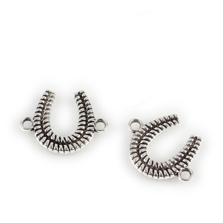 Link argintiu antichizat potcoava 17x13mm