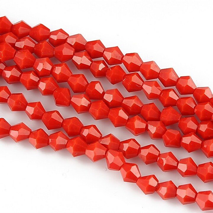 Margele cristal biconic 4mm (sirag) - rosu opac