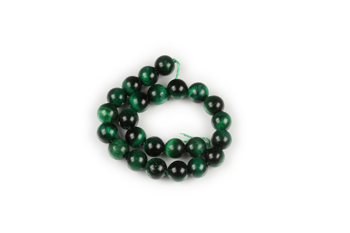 Mărgele scurt ochi de tigru verde sfere 8 mm (sirag)