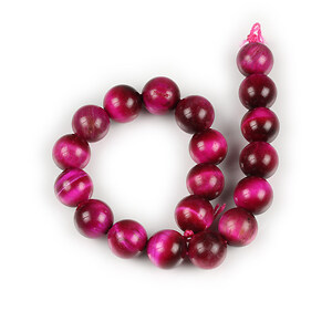 Sirag scurt ochi de tigru fucsia sfere 10 mm (sirag)