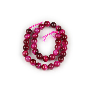 Sirag scurt ochi de tigru fucsia sfere 6mm