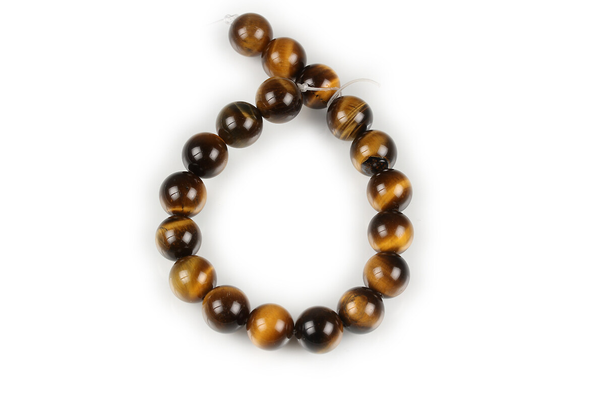 Mărgele scurt ochi de tigru sfere 10 mm (sirag)