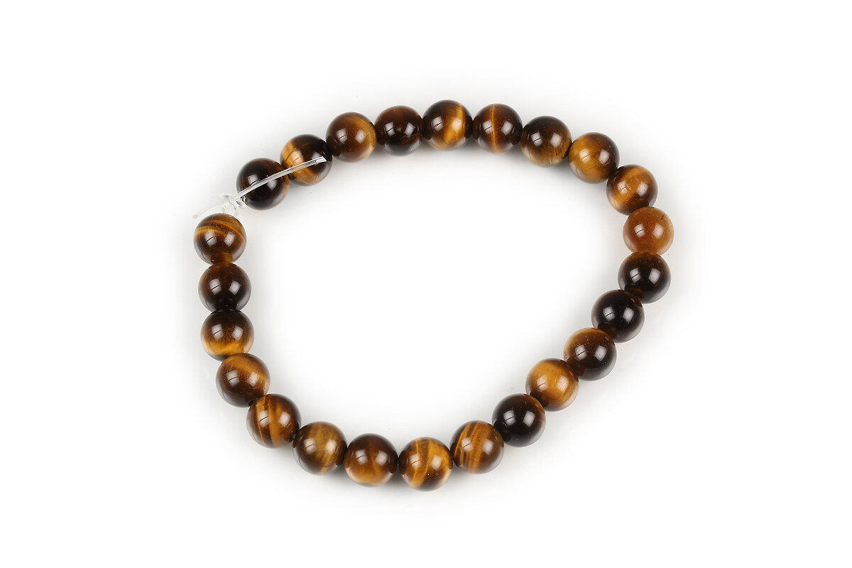 Mărgele scurt ochi de tigru sfere 8 mm (sirag)