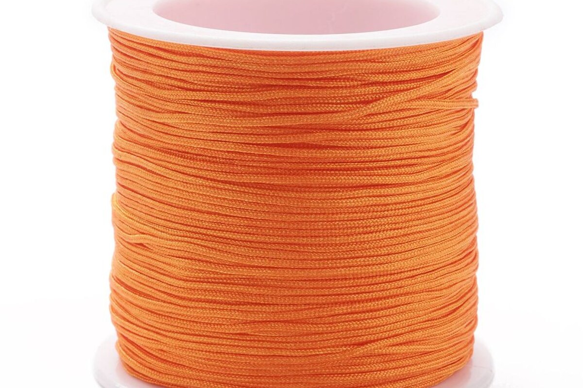 Snur nylon Shamballa grosime 0,8mm, rola de 90m - portocaliu