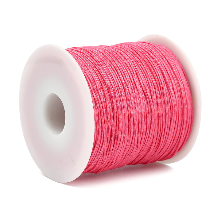 Snur nylon Shamballa grosime 0,8mm, rola de 90m - roz inchis