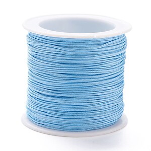 Snur nylon Shamballa grosime 0,8mm, rola de 90m - albastru deschis