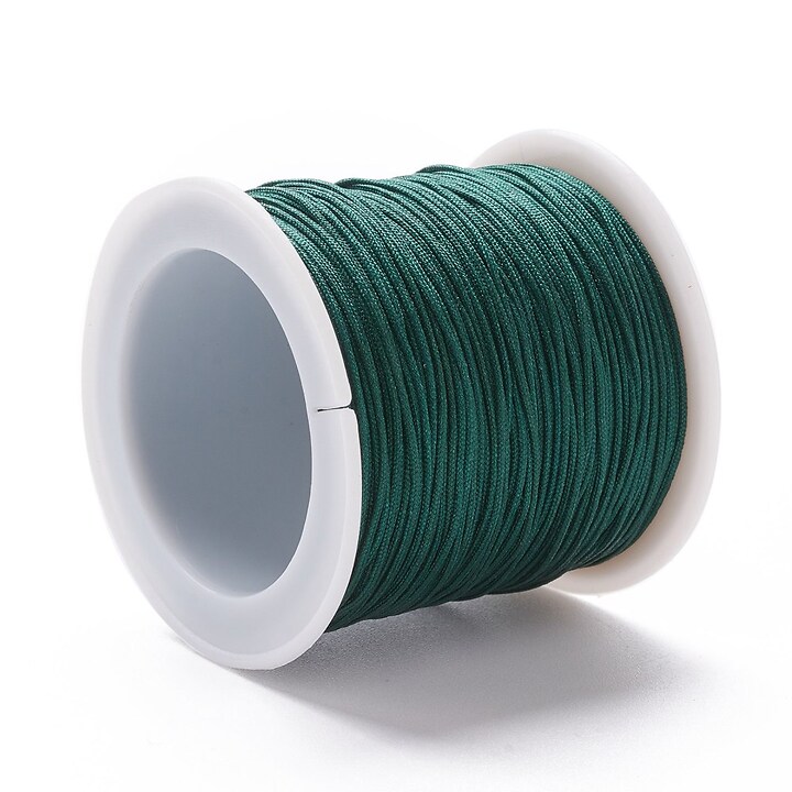 Snur nylon Shamballa grosime 0,8mm, rola de 90m - verde inchis