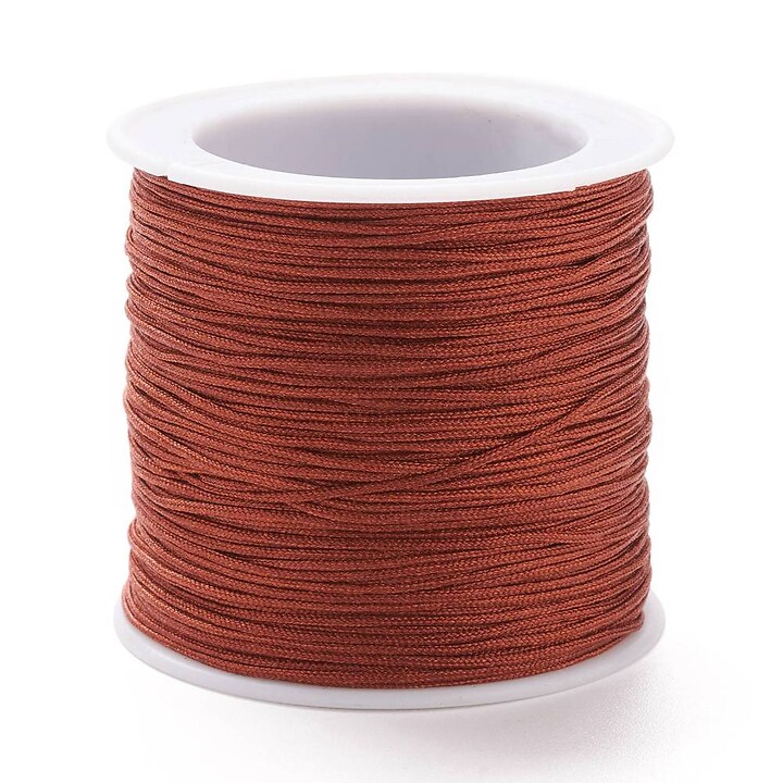 Snur nylon Shamballa grosime 0,8mm, rola de 90m - maro roscat