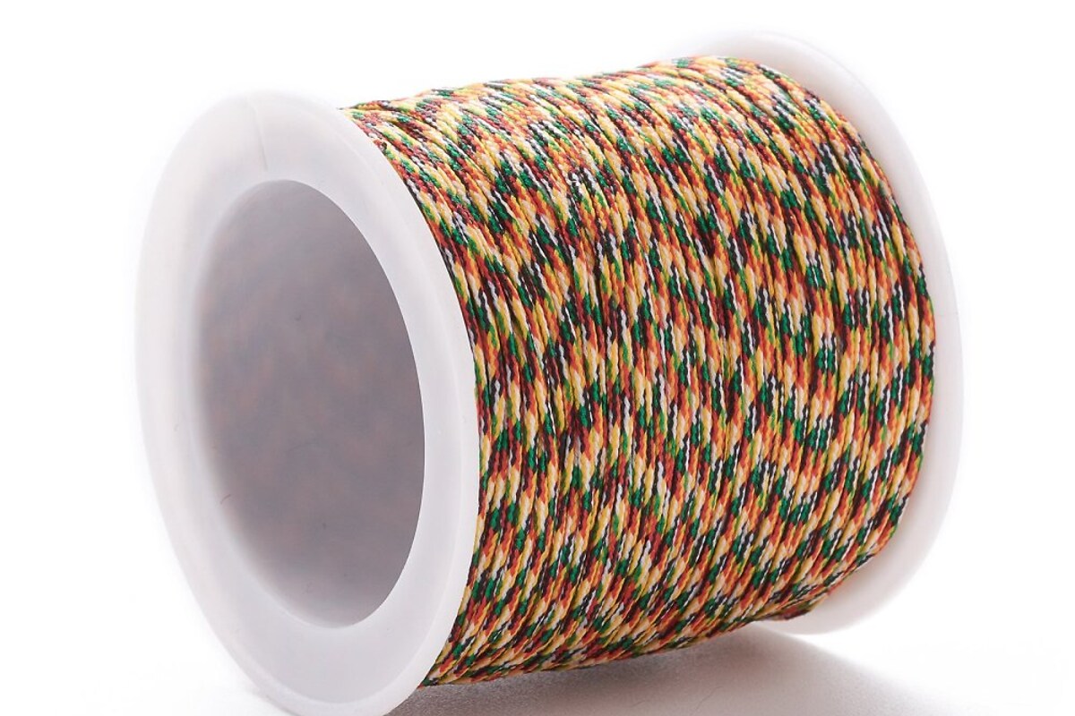 Snur nylon Shamballa grosime 0,8mm, rola de 90m - multicolor