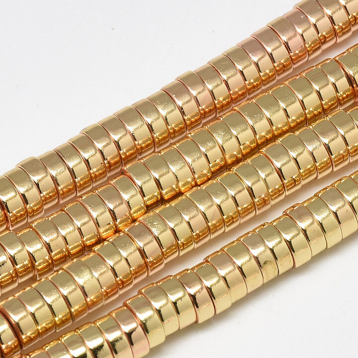 Sirag hematit electroplacat stil heishi rondele auriu deschis 2x6mm