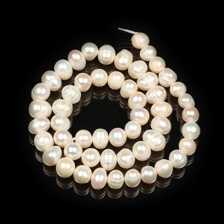 Margele perle de cultura albe aprox. 7-8mm (sirag)