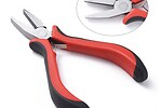 Cleste de bijuterii din otel, drept, fara striatii cu maner rosu 12,7cm