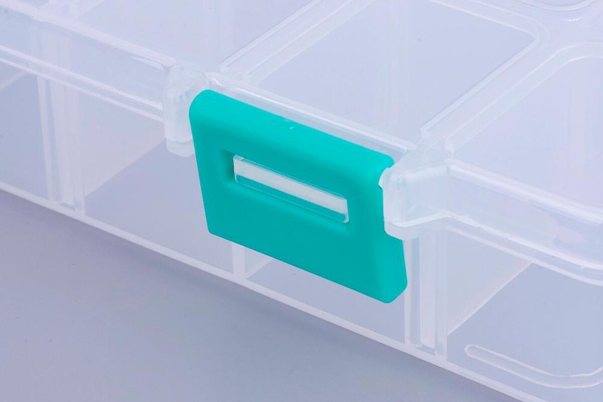 Cutie plastic pentru margele cu 18 compartimente reglabile, 16,5x10,8x3cm