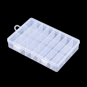 Cutie plastic pentru margele cu 24 compartimente fixe 19,5x13x3,6cm