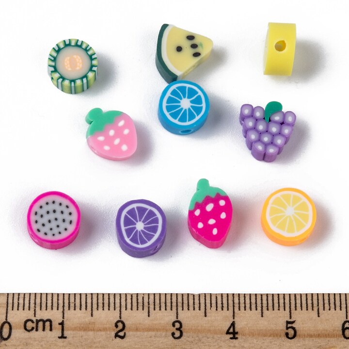 Margele polimer rasina fructe 7-12mm (50 buc.)