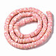 Sirag margele Heishi rondele din lut polimeric 6x0,5-1mm - roz si alb