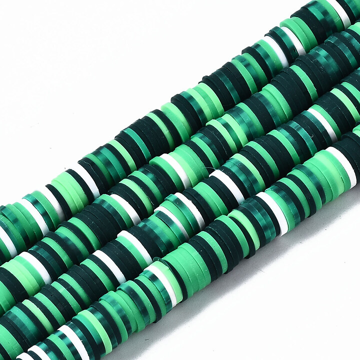 Sirag margele Heishi rondele din lut polimeric 8x0,5-1mm - negru verde
