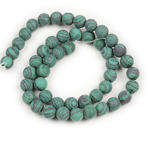Margele malachit de sinteza frosted (mat) sfere 8mm (sirag)