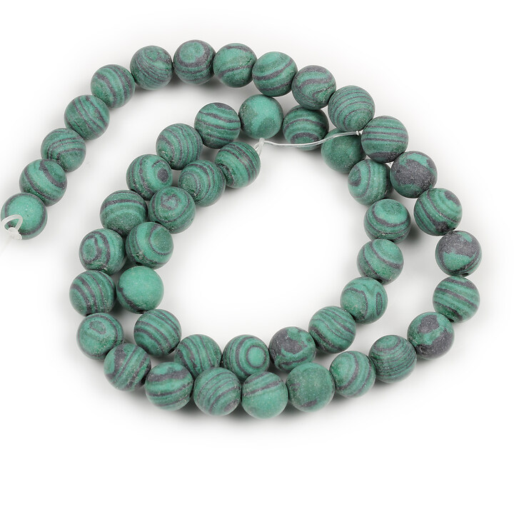 Margele malachit de sinteza frosted (mat) sfere 8mm (sirag)