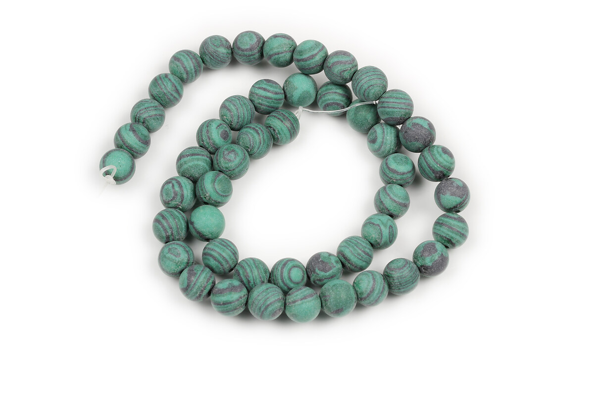 Margele malachit de sinteza frosted (mat) sfere 8mm (sirag)