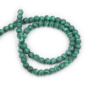 Margele malachit de sinteza frosted (mat) sfere 6mm (sirag)