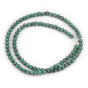Margele malachit de sinteza frosted (mat) sfere 4mm (sirag)