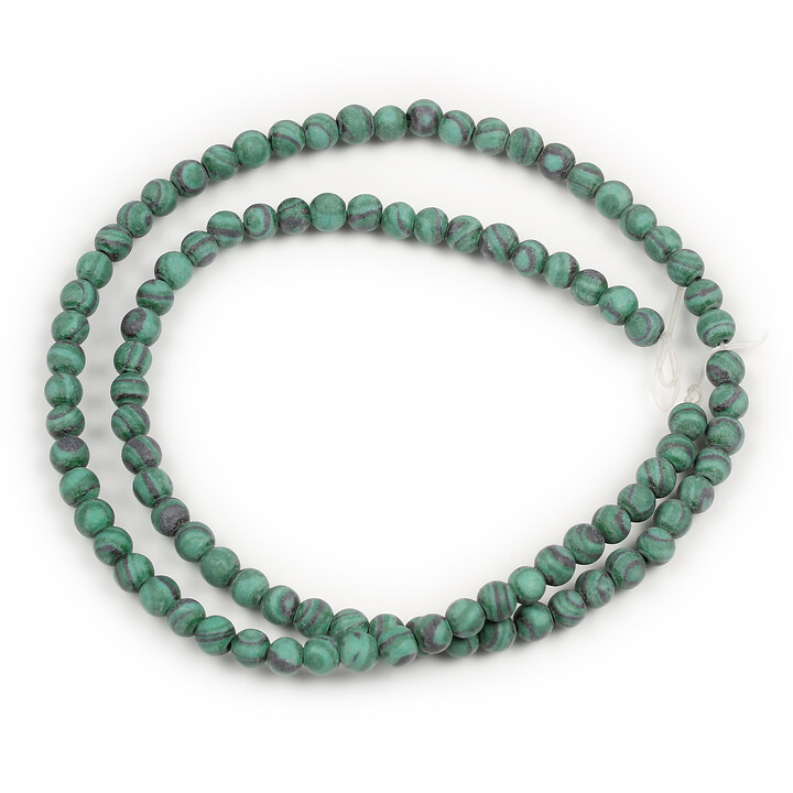 Margele malachit de sinteza frosted (mat) sfere 4mm (sirag)