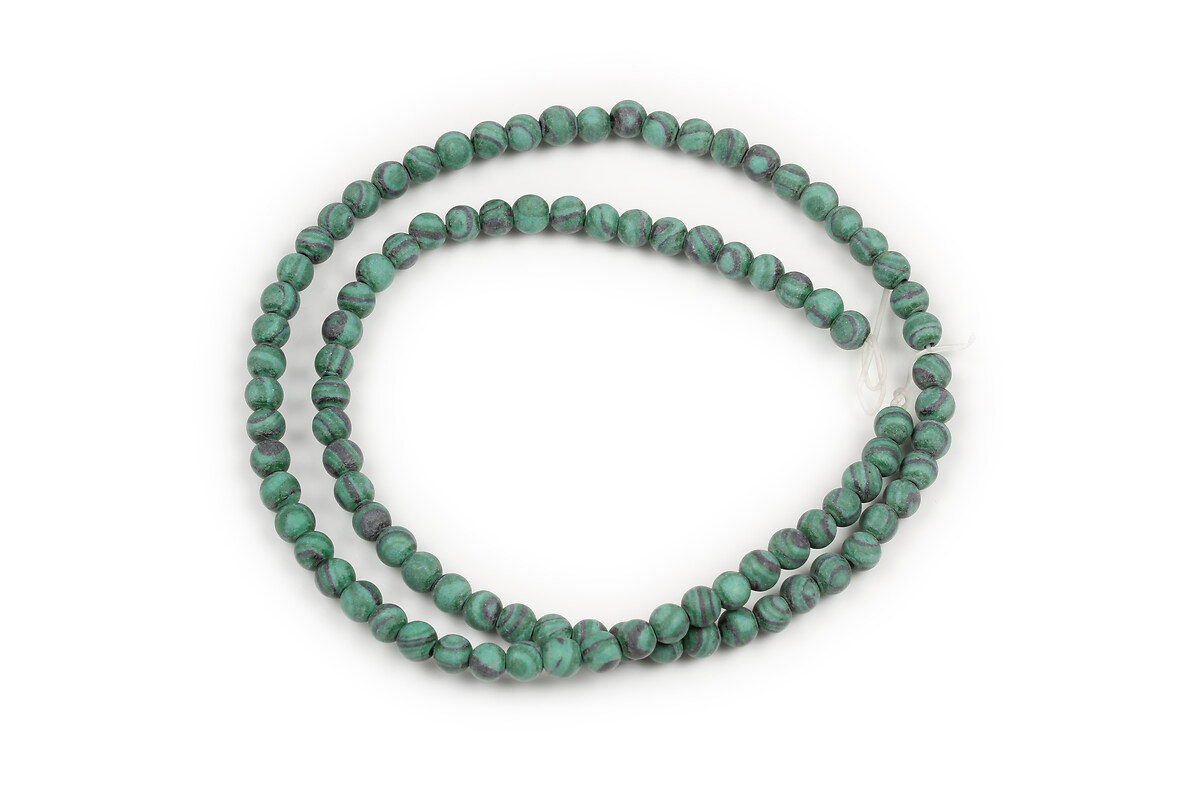 Margele malachit de sinteza frosted (mat) sfere 4mm (sirag)