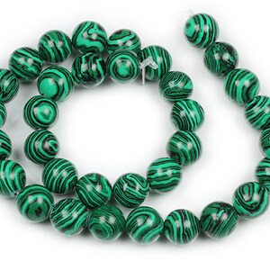 Margele malachit de sinteza sfere 12mm (sirag)
