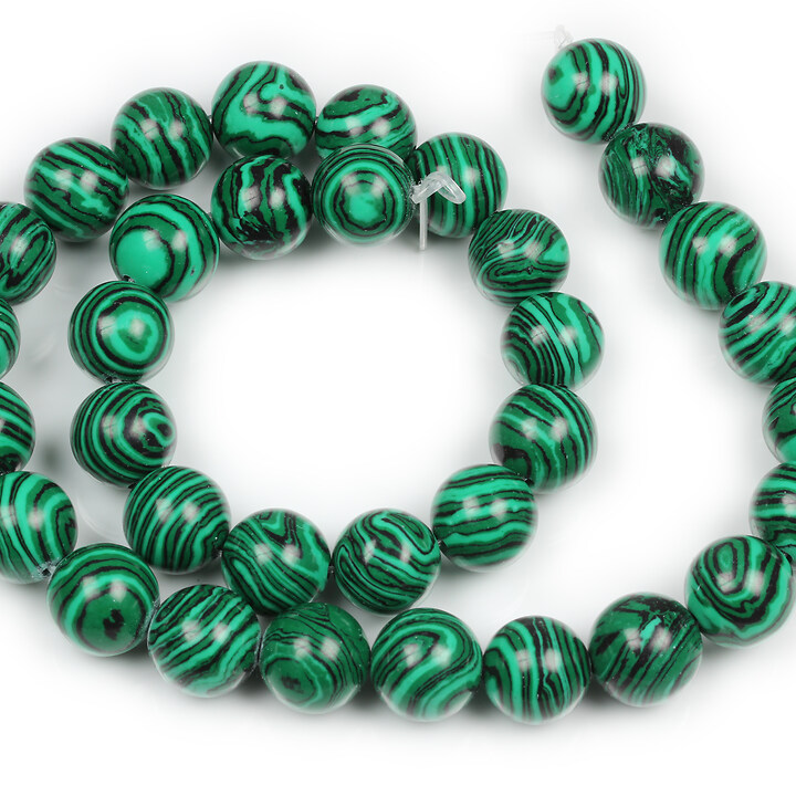Margele malachit de sinteza sfere 12mm (sirag)