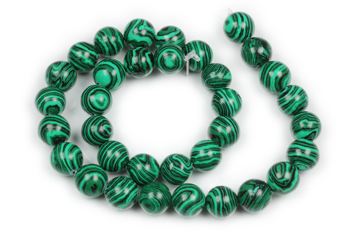 Margele malachit de sinteza sfere 12mm (sirag)