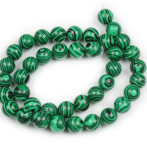 Margele malachit de sinteza sfere 10mm (sirag)