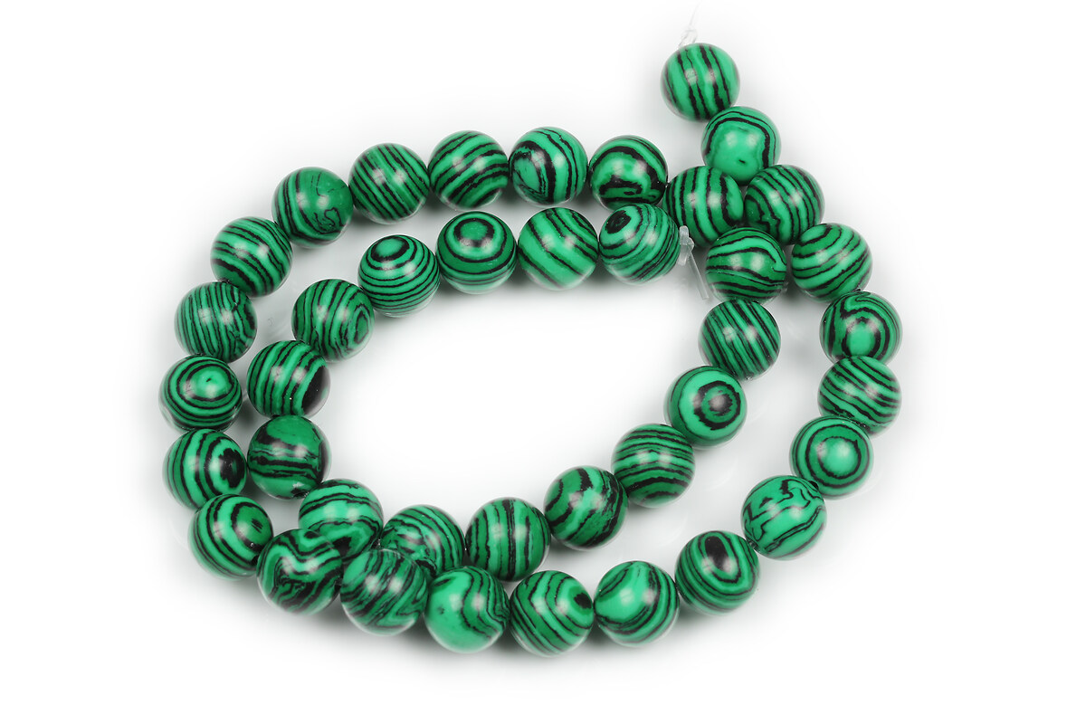 Margele malachit de sinteza sfere 10mm (sirag)