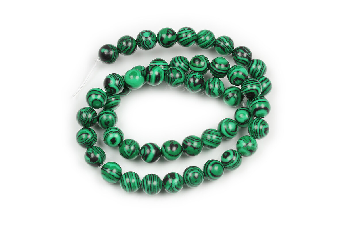 Margele malachit de sinteza sfere 8mm (sirag)