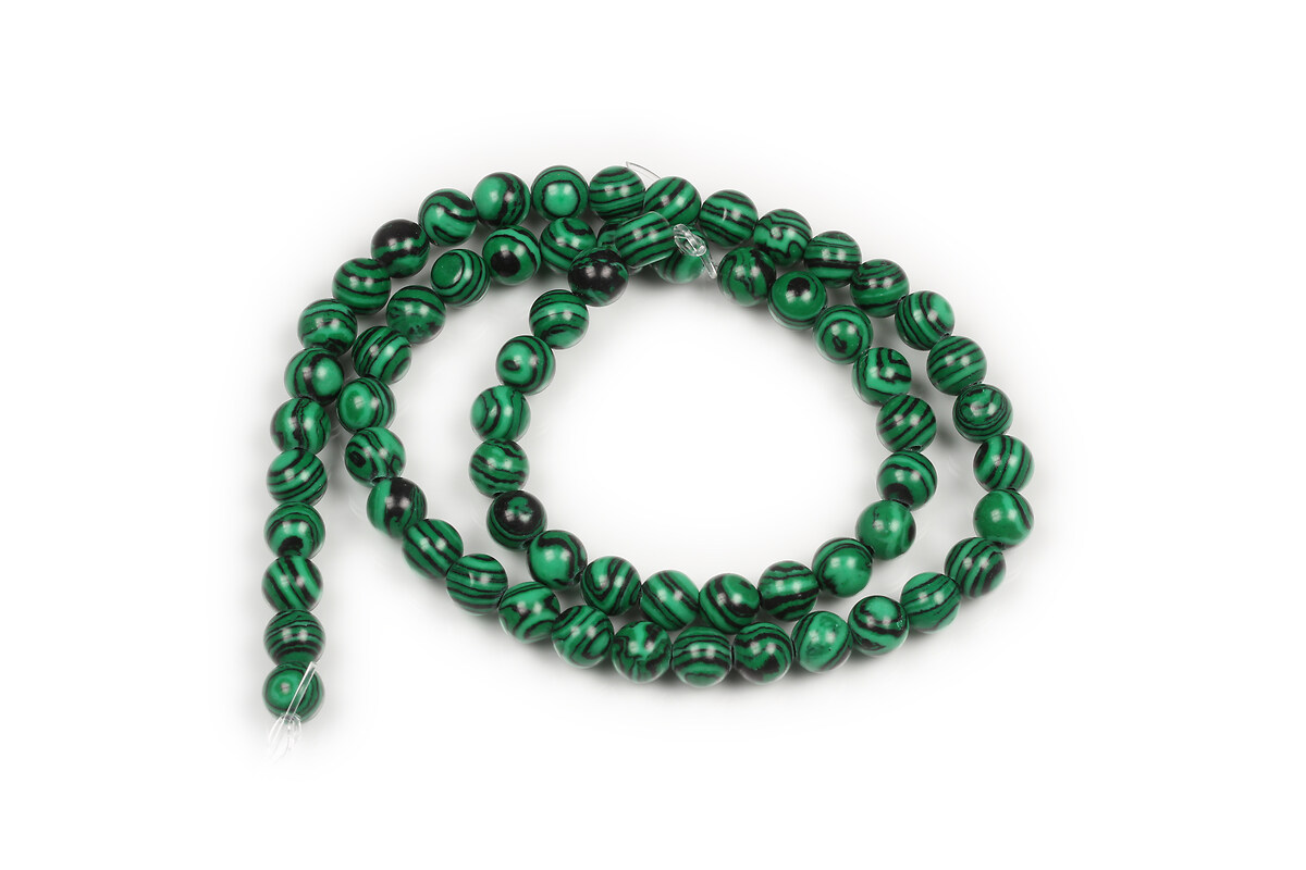 Margele malachit de sinteza sfere 6mm (sirag)