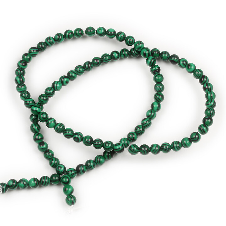 Margele malachit de sinteza sfere 4mm (sirag)